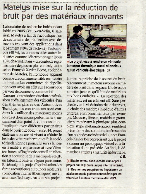 Scan of article by Le Progres, 2018.11.20